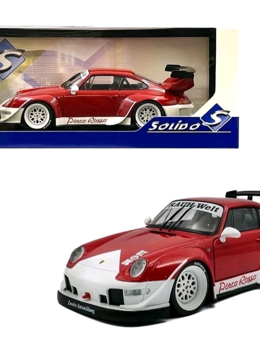 2020 Solido RWB Bodykit Porco Rosso Red/White S1808505 - 1:18 Scale